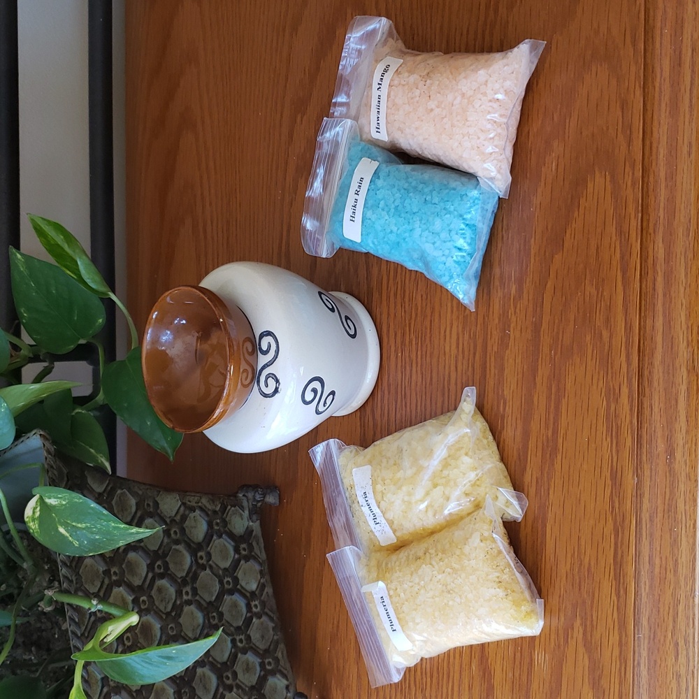Ceramic Wax Burner with Scented Wax Pellets (4 Bags)